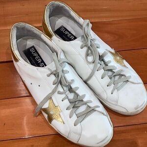 Golden Goose White and Gold Men's Sneakers